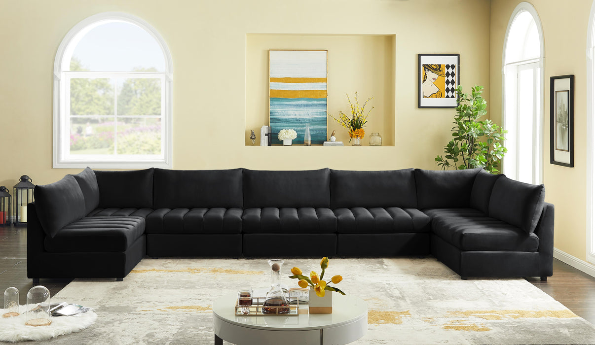 Jacob Black Velvet Modular Sectional - Furniture Stars (Chicago, IL)
