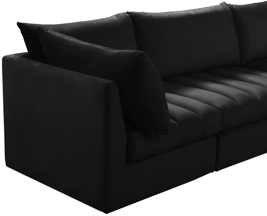 Jacob Black Velvet Modular Sectional - Furniture Stars (Chicago, IL)