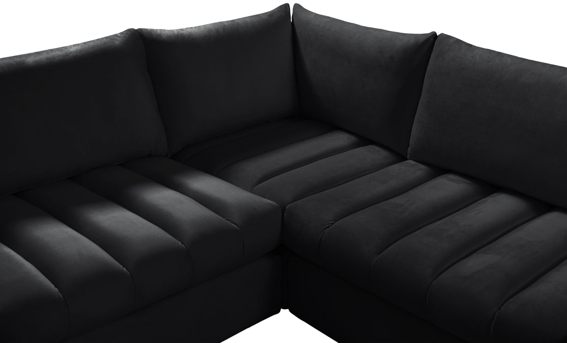 Jacob Black Velvet Modular Sectional - Furniture Stars (Chicago, IL)