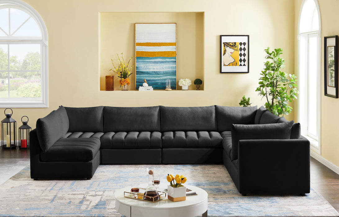 Jacob Black Velvet Modular Sectional - Furniture Stars (Chicago, IL)