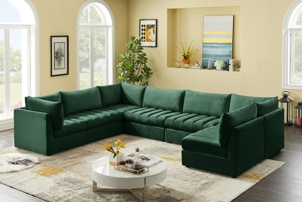 Jacob Green Velvet Modular Sectional - Furniture Stars (Chicago, IL)