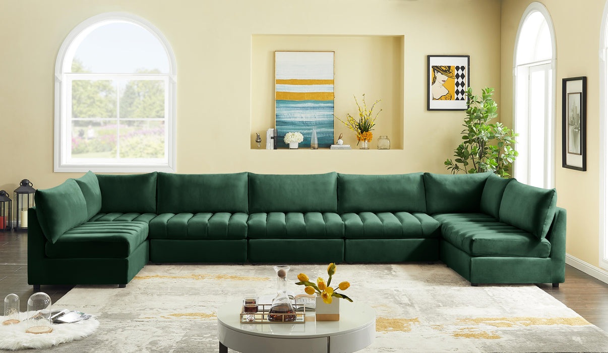 Jacob Green Velvet Modular Sectional - Furniture Stars (Chicago, IL)