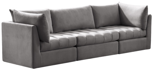 Jacob Grey Velvet Modular Sofa - Furniture Stars (Chicago, IL)