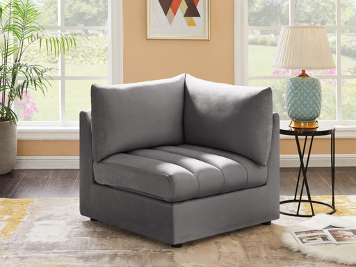 Jacob Grey Velvet Corner - Furniture Stars (Chicago, IL)