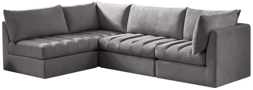 Jacob Grey Velvet Modular Sectional - Furniture Stars (Chicago, IL)