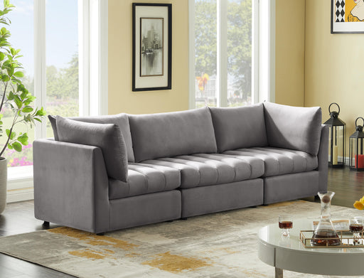 Jacob Grey Velvet Modular Sofa - Furniture Stars (Chicago, IL)