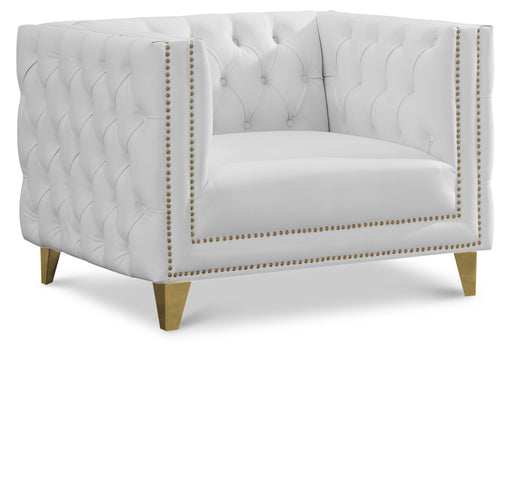 Michelle White Faux Leather Chair - Furniture Stars (Chicago, IL)