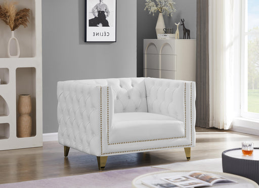 Michelle White Faux Leather Chair - Furniture Stars (Chicago, IL)