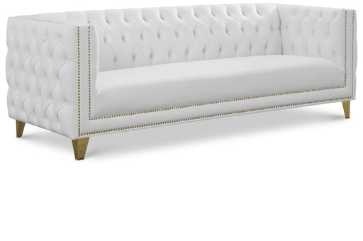 Michelle White Faux Leather Sofa - Furniture Stars (Chicago, IL)