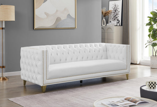 Michelle White Faux Leather Sofa - Furniture Stars (Chicago, IL)