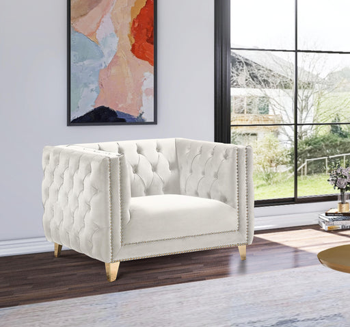 Michelle Cream Velvet Chair - Furniture Stars (Chicago, IL)
