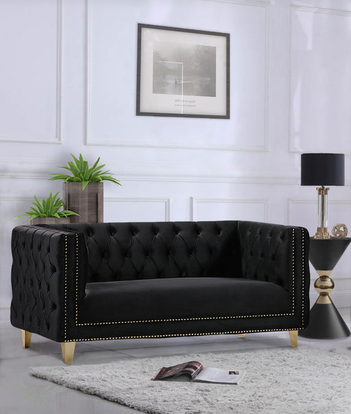 Michelle Black Velvet Loveseat - Furniture Stars (Chicago, IL)
