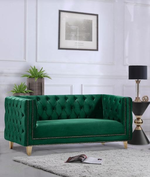 Michelle Green Velvet Loveseat - Furniture Stars (Chicago, IL)