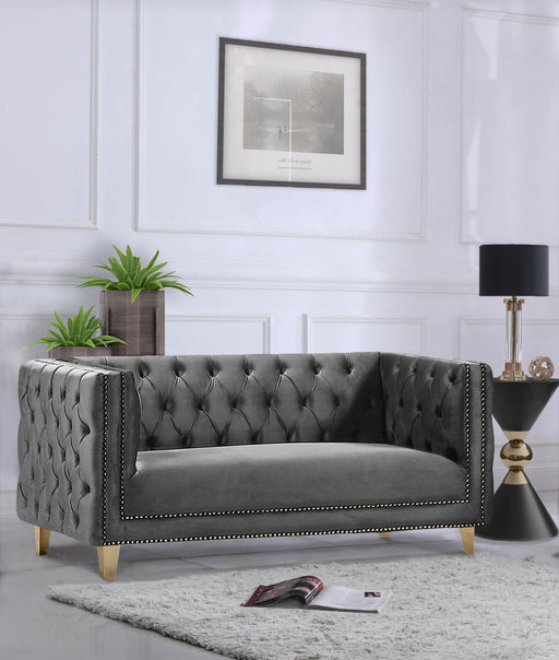 Michelle Grey Velvet Loveseat - Furniture Stars (Chicago, IL)