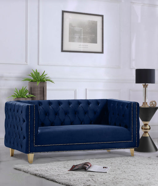Michelle Navy Velvet Loveseat - Furniture Stars (Chicago, IL)