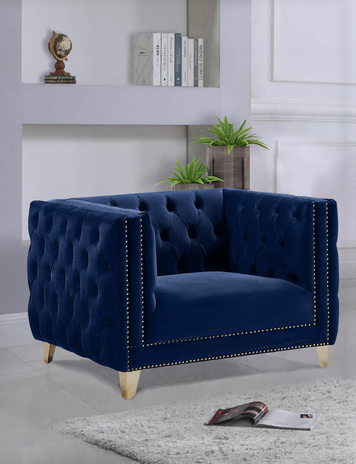 Michelle Navy Velvet Chair - Furniture Stars (Chicago, IL)