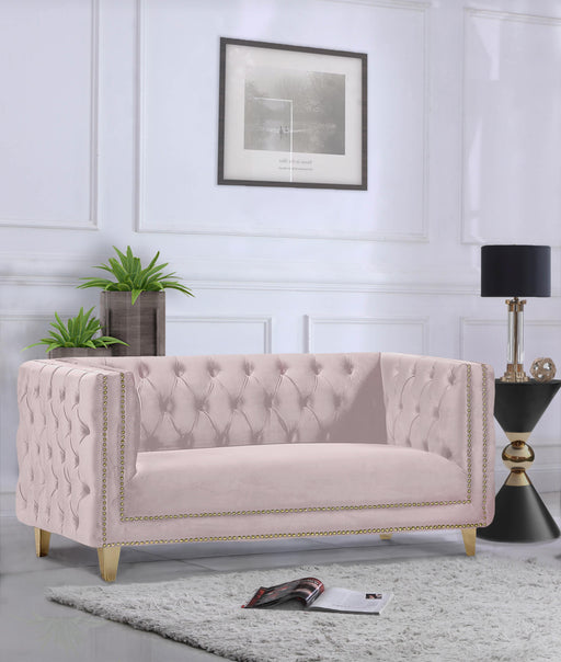 Michelle Pink Velvet Loveseat - Furniture Stars (Chicago, IL)