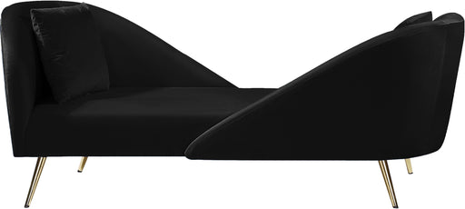 Nolan Black Velvet Chaise - Furniture Stars (Chicago, IL)