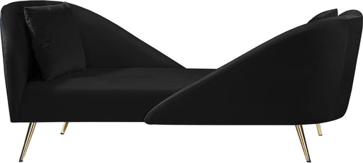 Nolan Black Velvet Chaise - Furniture Stars (Chicago, IL)
