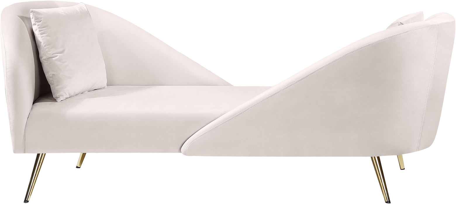 Nolan Cream Velvet Chaise - Furniture Stars (Chicago, IL)