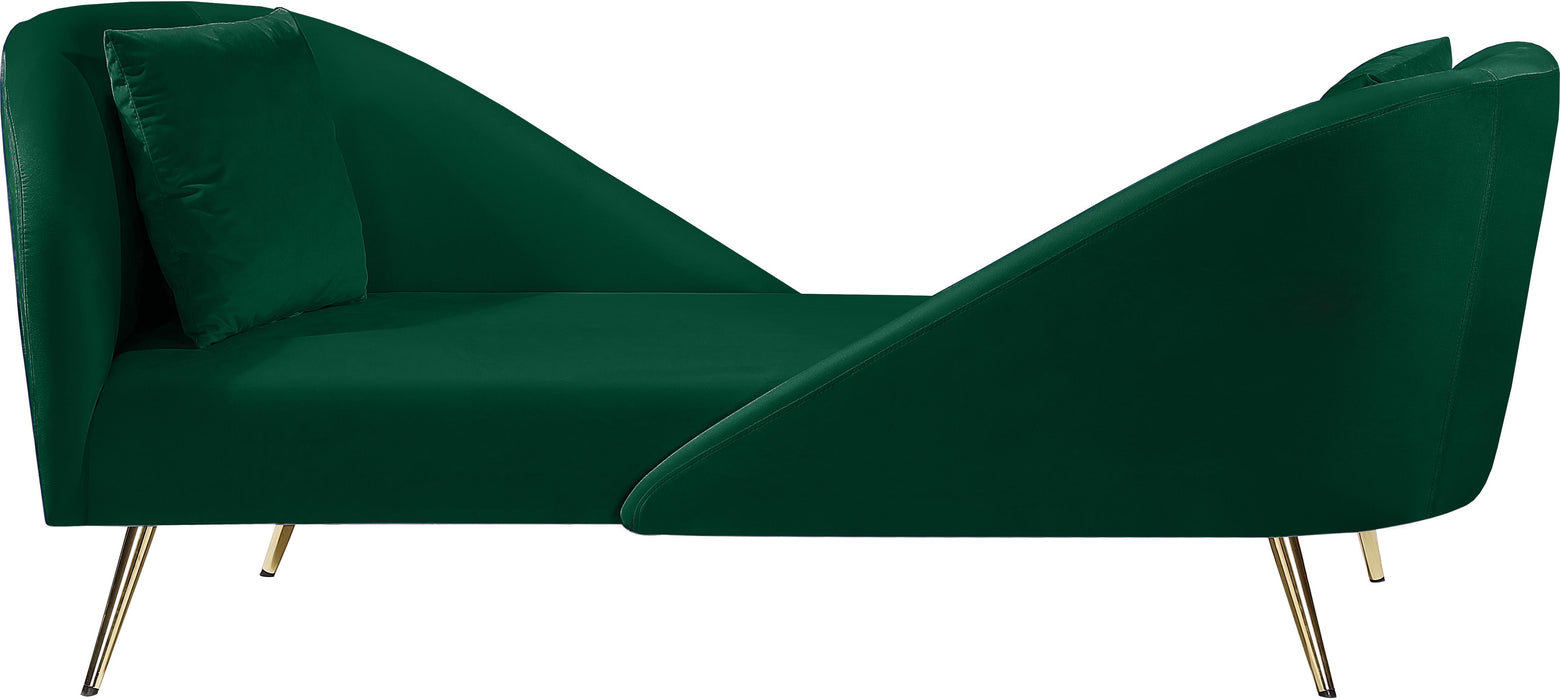 Nolan Green Velvet Chaise - Furniture Stars (Chicago, IL)