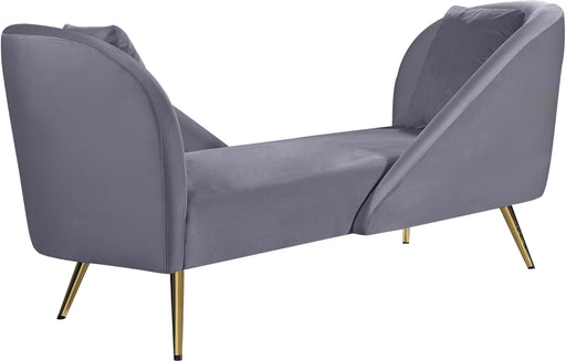 Nolan Grey Velvet Chaise - Furniture Stars (Chicago, IL)