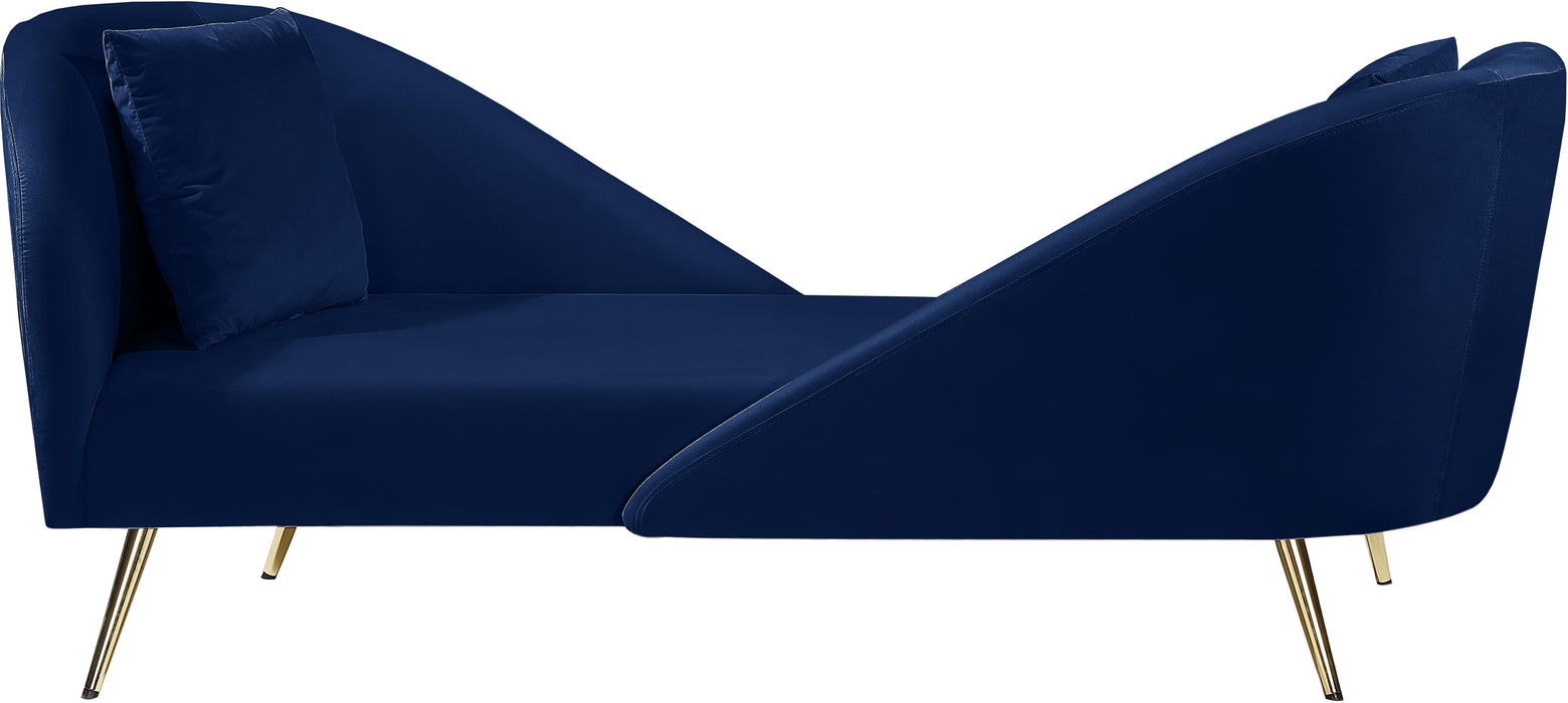 Nolan Navy Velvet Chaise - Furniture Stars (Chicago, IL)