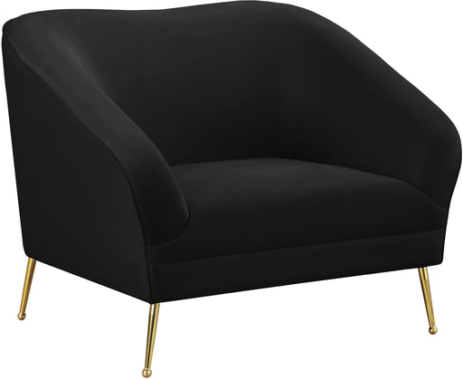 Hermosa Black Velvet Chair - Furniture Stars (Chicago, IL)