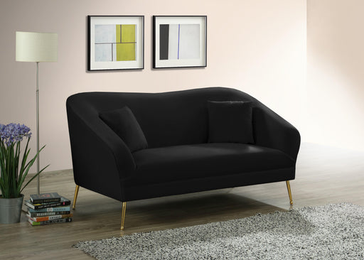 Hermosa Black Velvet Loveseat - Furniture Stars (Chicago, IL)