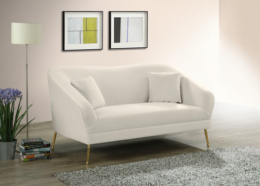 Hermosa Cream Velvet Loveseat - Furniture Stars (Chicago, IL)