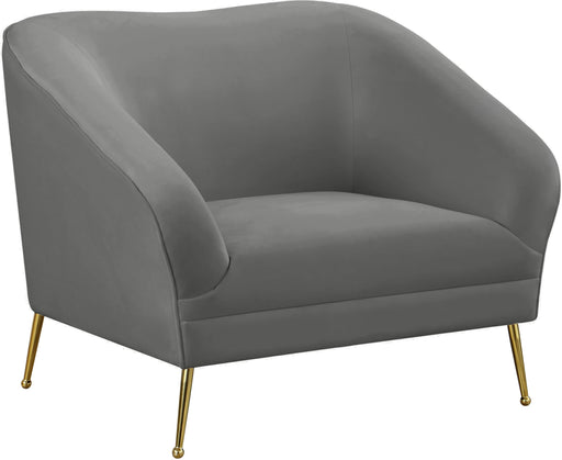 Hermosa Grey Velvet Chair - Furniture Stars (Chicago, IL)