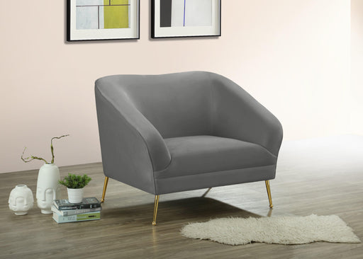 Hermosa Grey Velvet Chair - Furniture Stars (Chicago, IL)