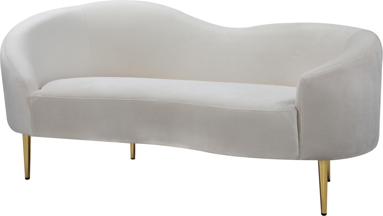 Ritz Cream Velvet Loveseat - Furniture Stars (Chicago, IL)