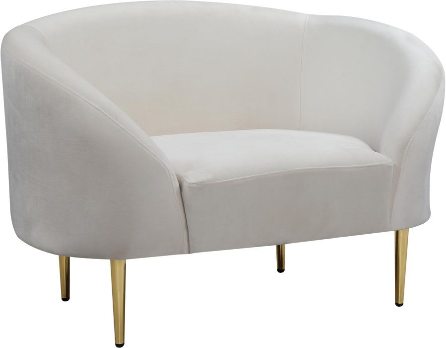 Ritz Cream Velvet Chair - Furniture Stars (Chicago, IL)