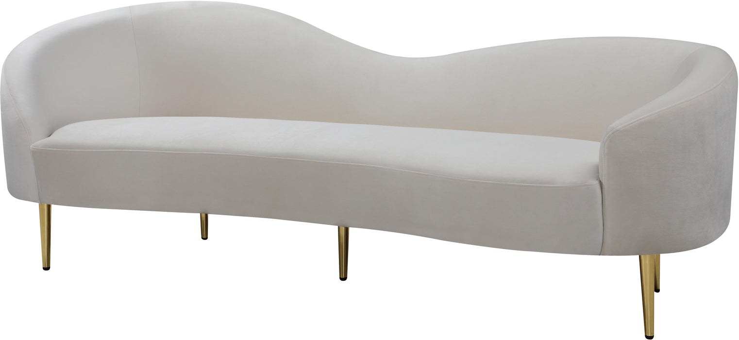 Ritz Cream Velvet Sofa - Furniture Stars (Chicago, IL)
