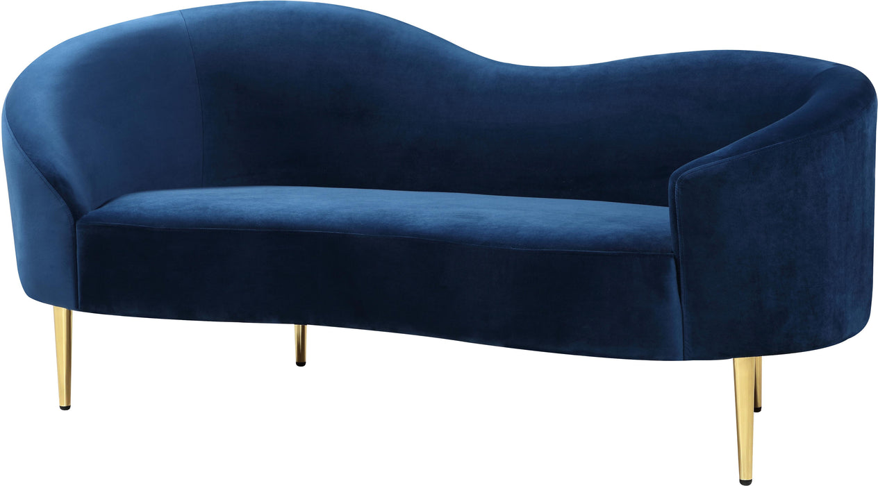 Ritz Navy Velvet Loveseat - Furniture Stars (Chicago, IL)