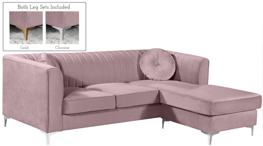 Eliana Pink Velvet 2pc. Reversible Sectional - Furniture Stars (Chicago, IL)