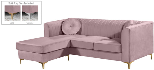 Eliana Pink Velvet 2pc. Reversible Sectional - Furniture Stars (Chicago, IL)
