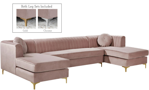 Graham Pink Velvet 3pc. Sectional - Furniture Stars (Chicago, IL)
