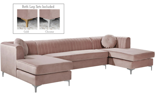 Graham Pink Velvet 3pc. Sectional - Furniture Stars (Chicago, IL)