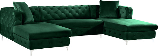 Gail Green Velvet 3pc. Sectional - Furniture Stars (Chicago, IL)