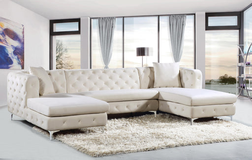 Gail Cream Velvet 3pc. Sectional - Furniture Stars (Chicago, IL)