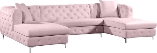Gail Pink Velvet 3pc. Sectional - Furniture Stars (Chicago, IL)