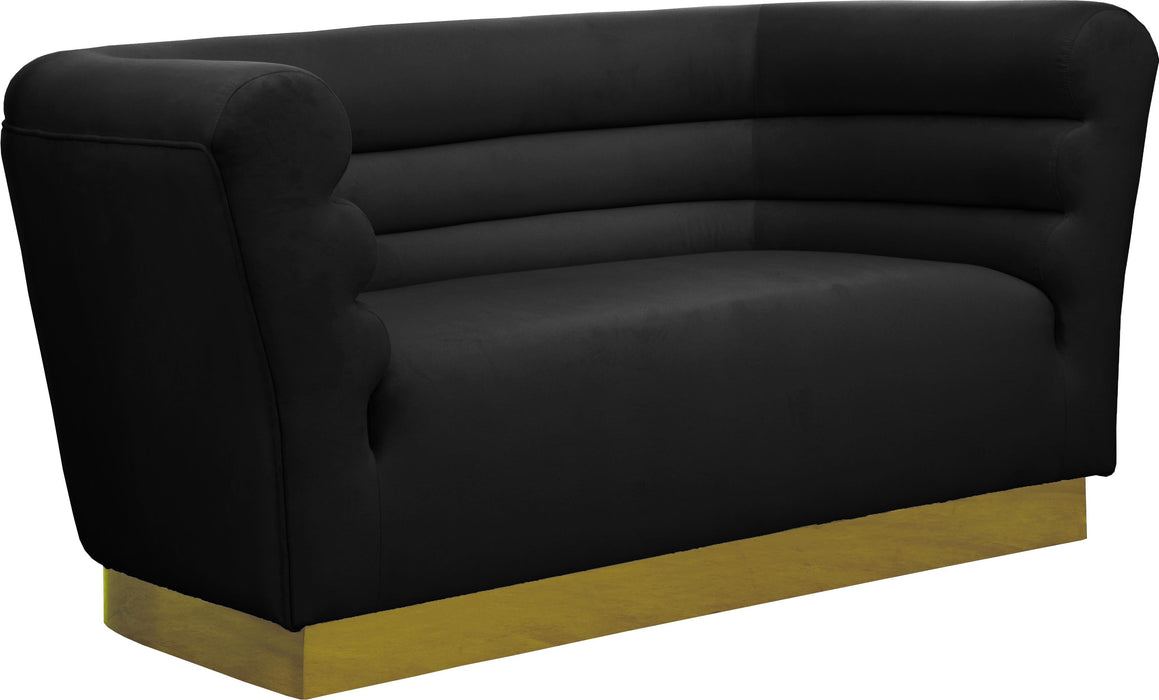Bellini Black Velvet Loveseat - Furniture Stars (Chicago, IL)