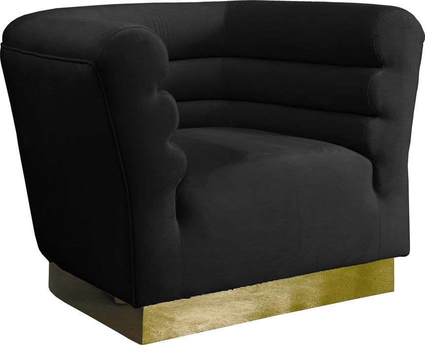 Bellini Black Velvet Chair - Furniture Stars (Chicago, IL)