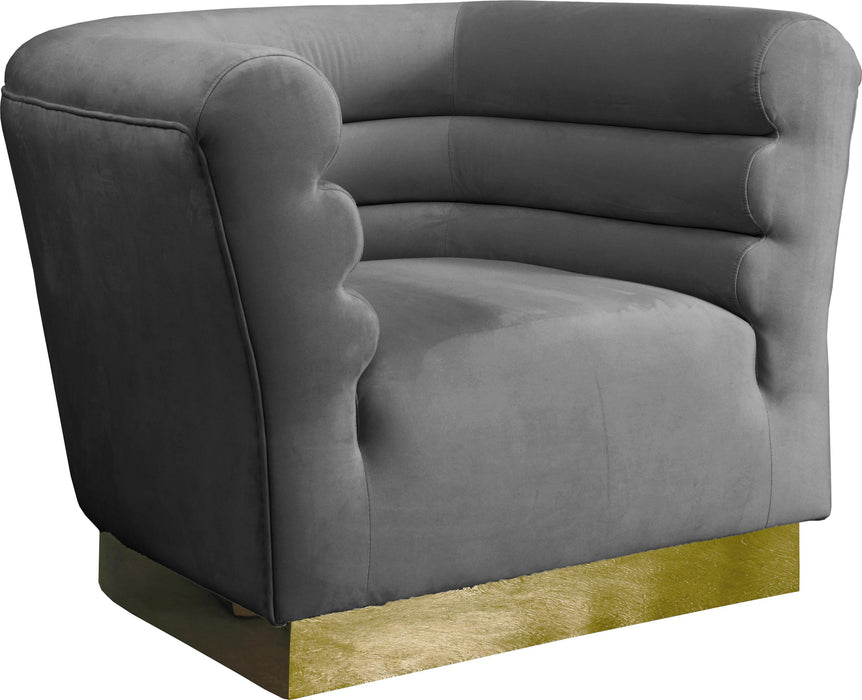 Bellini Grey Velvet Chair - Furniture Stars (Chicago, IL)