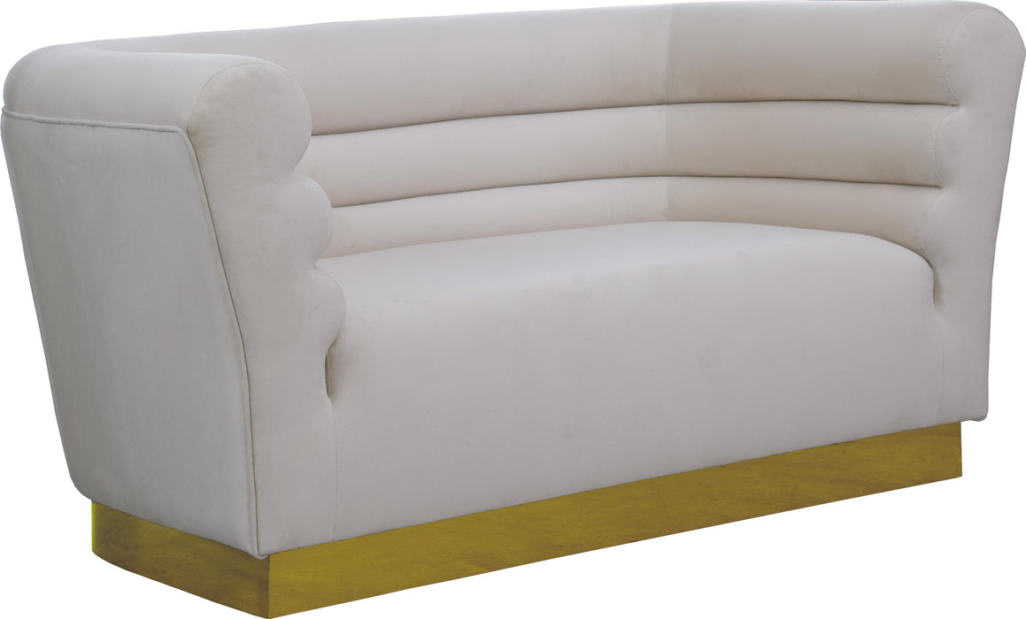 Bellini Cream Velvet Loveseat - Furniture Stars (Chicago, IL)