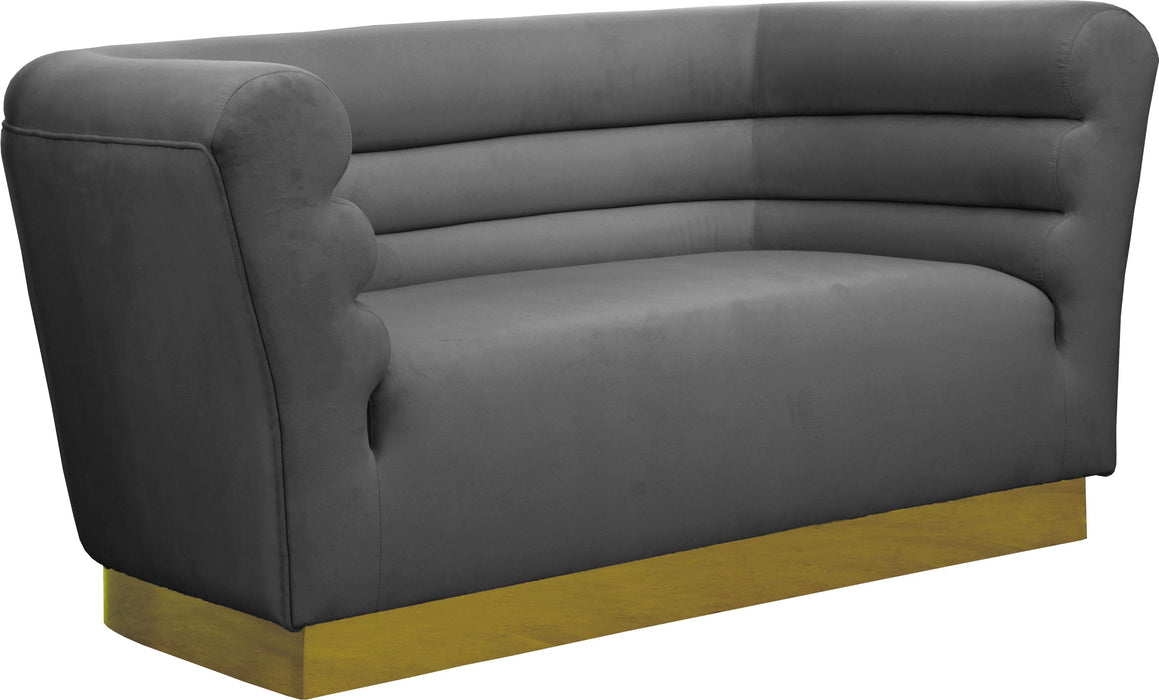 Bellini Grey Velvet Loveseat - Furniture Stars (Chicago, IL)