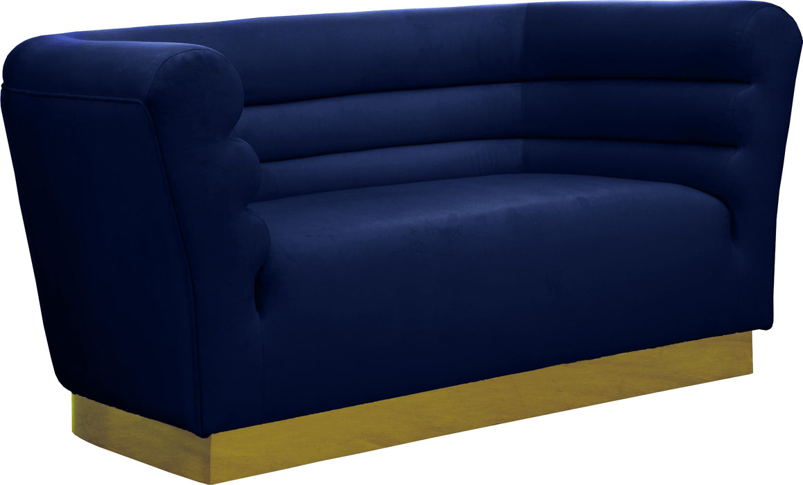 Bellini Navy Velvet Loveseat - Furniture Stars (Chicago, IL)