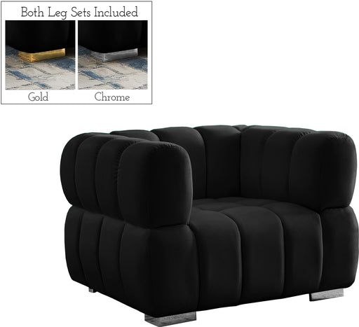 Gwen Black Velvet Chair - Furniture Stars (Chicago, IL)